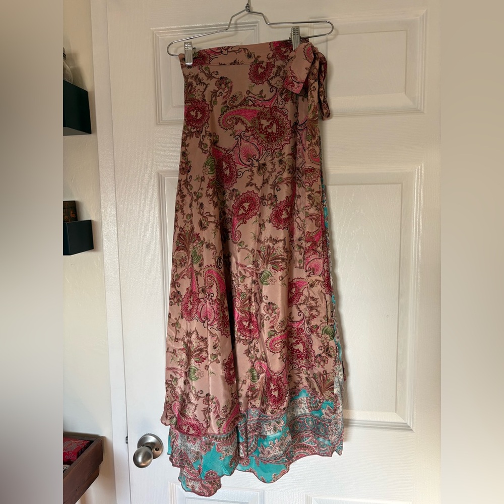 Cienna reversible wrap skirt